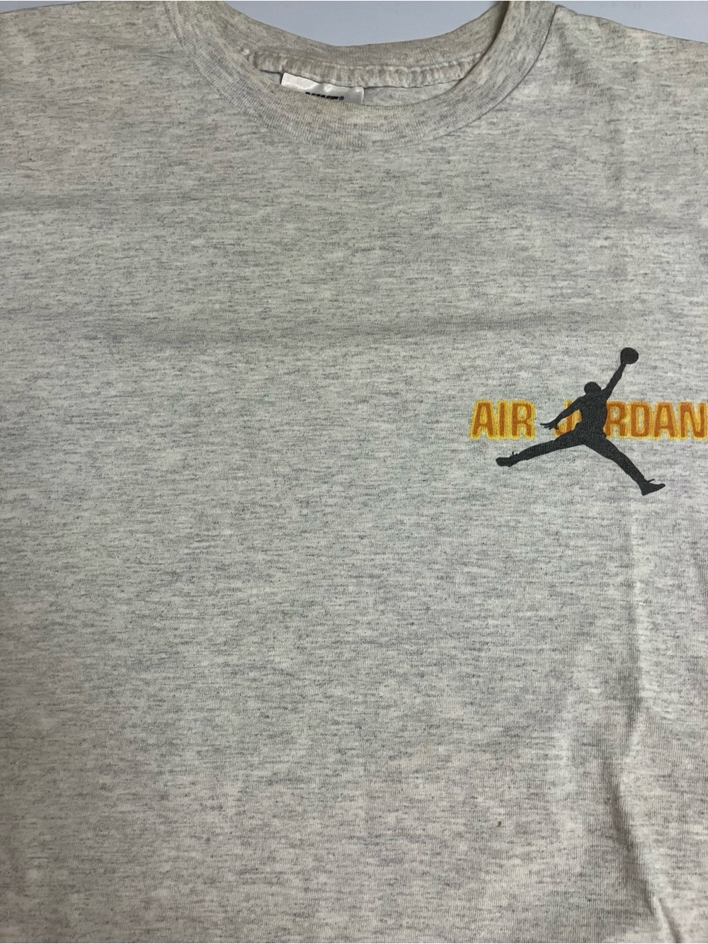 Jordan Light Gray Crewneck with Gold 'Air Jordan' Logo